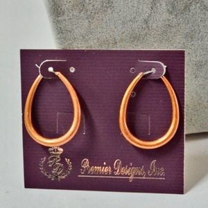 Premier Designs Echo hoop earrings in copper finish
